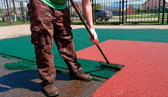 Укладка тартановой крошки-sportsequipment.kz